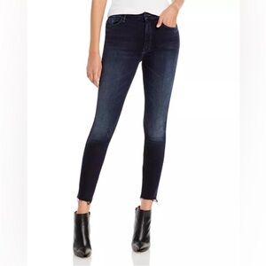 Mother Denim The Looker High Rise Ankle Fray Skinny Jeans Dark Wash Size 26